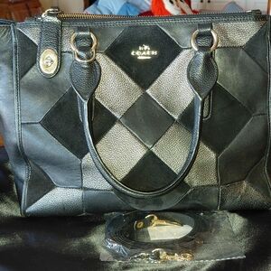 Coach Authenic CROSBY PATCHWORK leather & Suede Crossbody/satchel Bag + Dust Bag